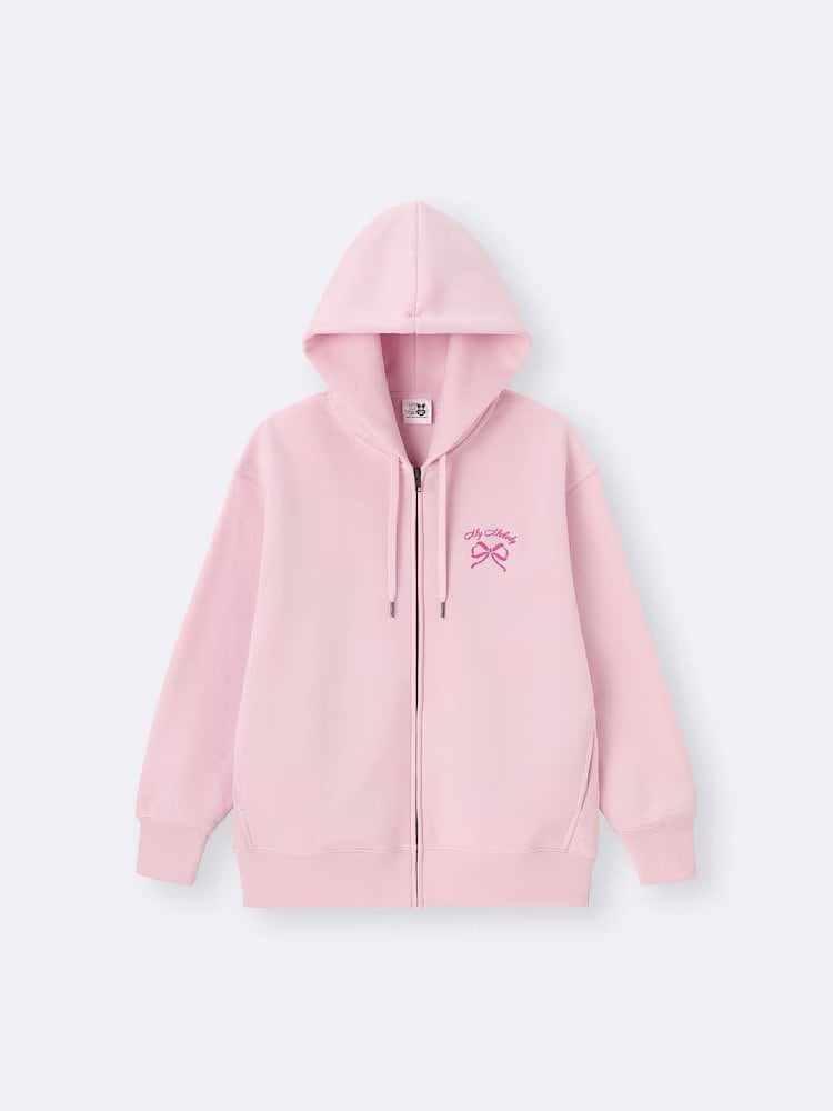 GU公式 スウェットオーバーサイズフルジップパーカ Sanrio characters(マイメロディデザイン)の画像