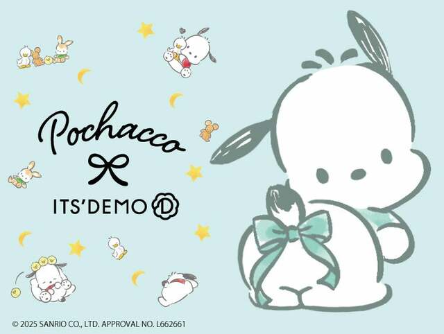 大人かわいい！サンリオ人気キャラ〈ポチャッコ〉のITS’DEMO限定コラボ「お顔ポーチ付きエコバッグ」や「ふわもこトートバッグ」も！