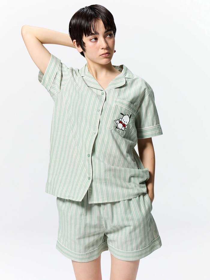 GU公式 コットンパジャマ(半袖&ショートパンツ) Sanrio characters