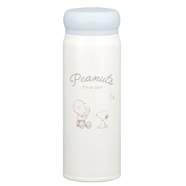 オフホワイトの本体に淡いブルーのフタを組み合わせた、上品なデザインの「ダイレクトステンボトル」