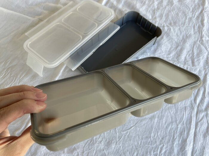 パッキンはお弁当箱の本体と一体になっているので洗いやすい!