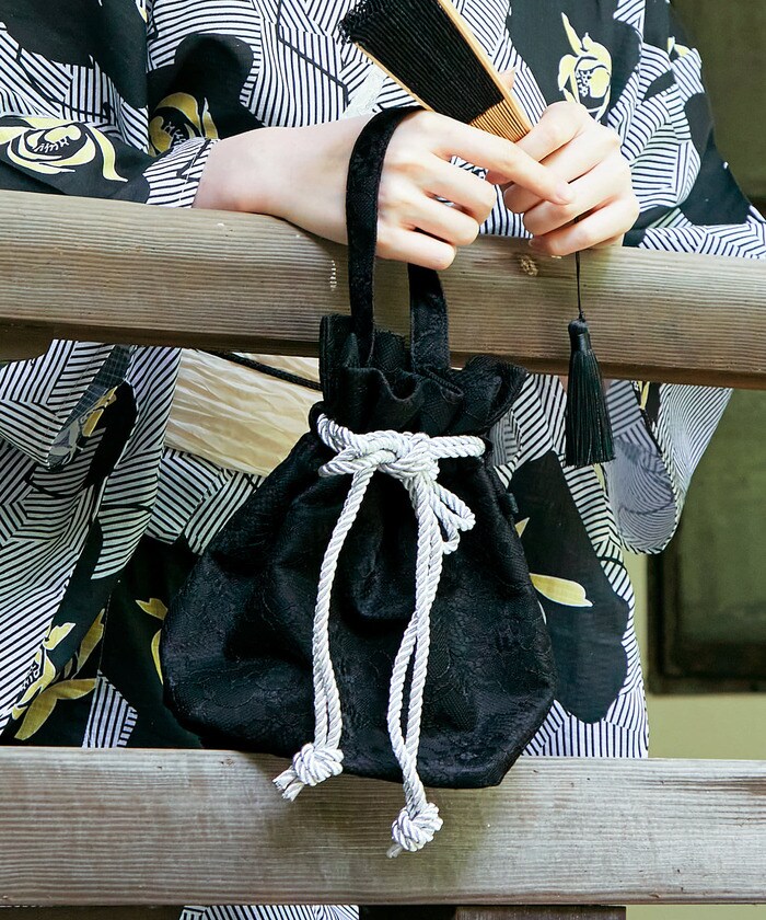 総レース巾着バッグ