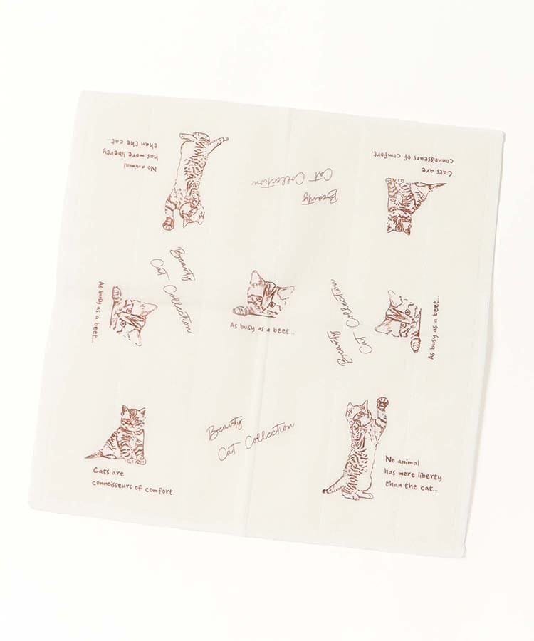 出所：ブルーブルーエ公式　ネコ柄かや生地ふきん