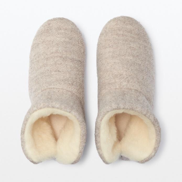 出所：無印良品 ネットストア ウールボアルームブーツ