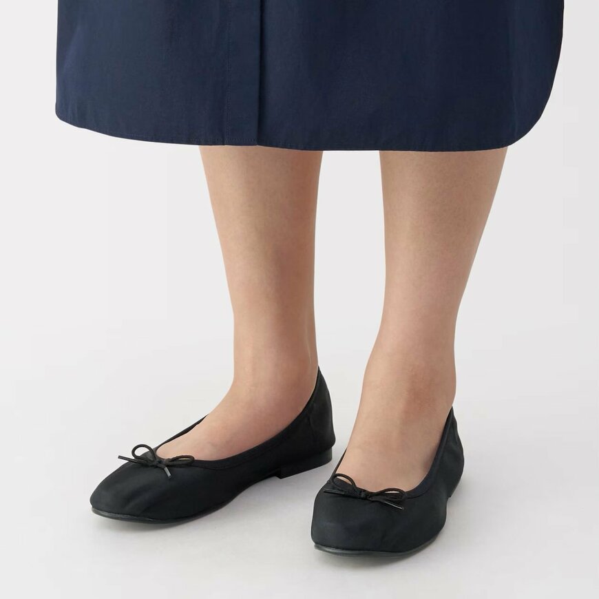 無印良品公式 婦人 撥水リボンバレエシューズの画像