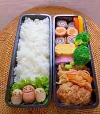 【肉巻き弁当をよく見ると…】海苔とソーセージで作る、困り顔が可愛いと話題