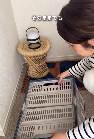 変身前の折り畳みコンテナ
