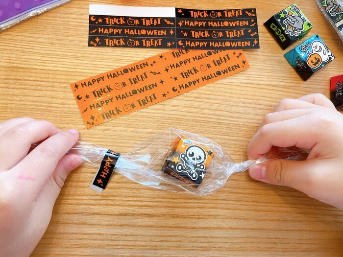 まずは端を5cmくらい残して、シールタイで固定します