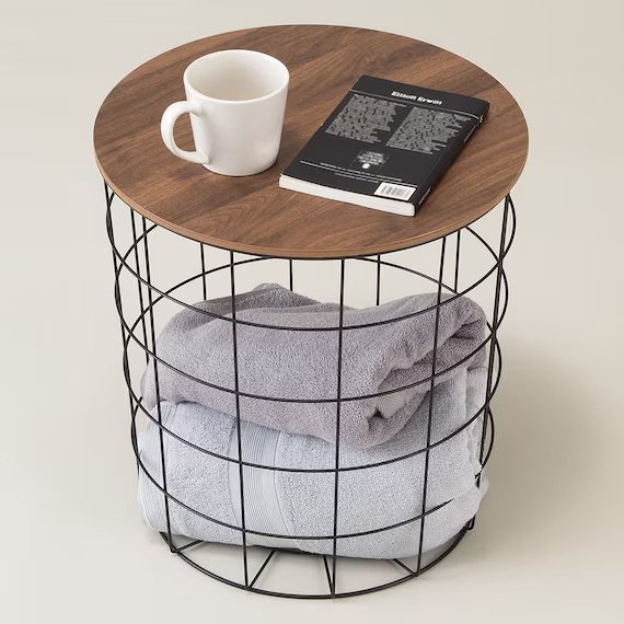 出所：ニトリ公式　ワイヤーテーブル ハオ（ミドルブラウン）