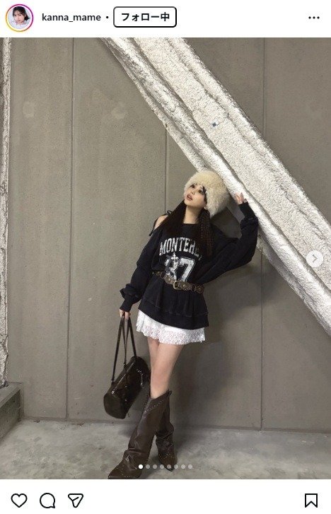 出所：梶原叶渚のInstagram（＠kanna_mame） 参照日：2026年1月15日