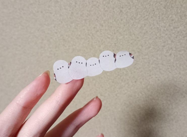 出所：筆者撮影（セリア、マスキングダイカットシール もふもふばーど80片）