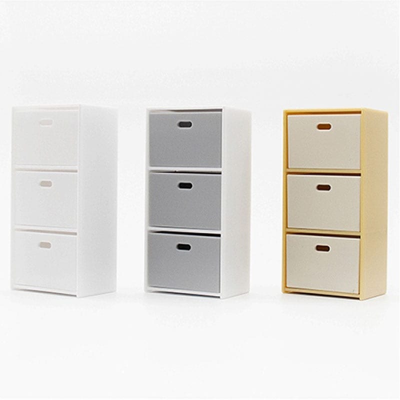 キャンドゥ公式　ミニチュア　3段カラーボックス　画像