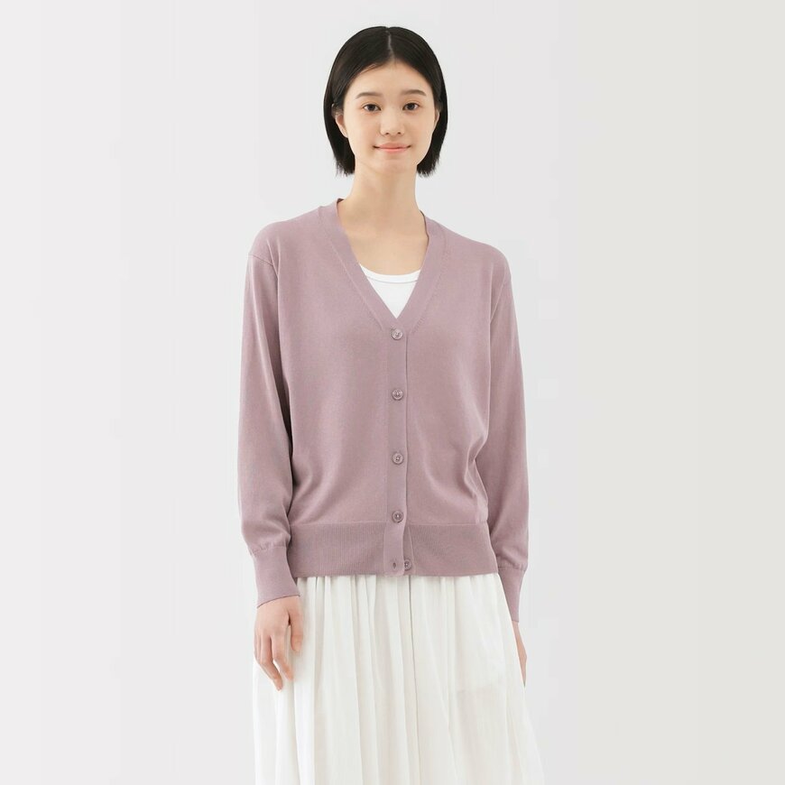 無印良品公式　婦人　ＵＶカットライトニットＶネックカーディガンの画像