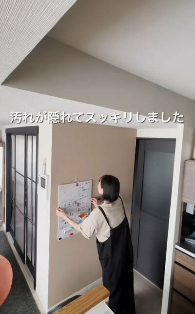 汚れが隠れてスッキリとした仕上がりの壁