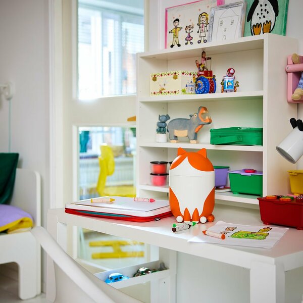 首の角度により蓋がロックできる遊び心も