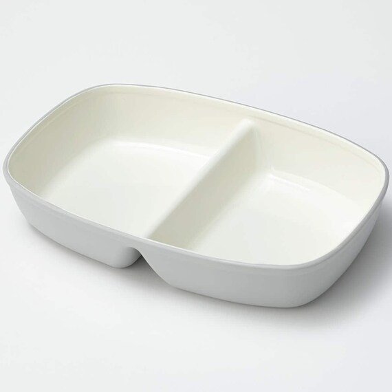 滑り止め付二つ仕切り皿商品画像