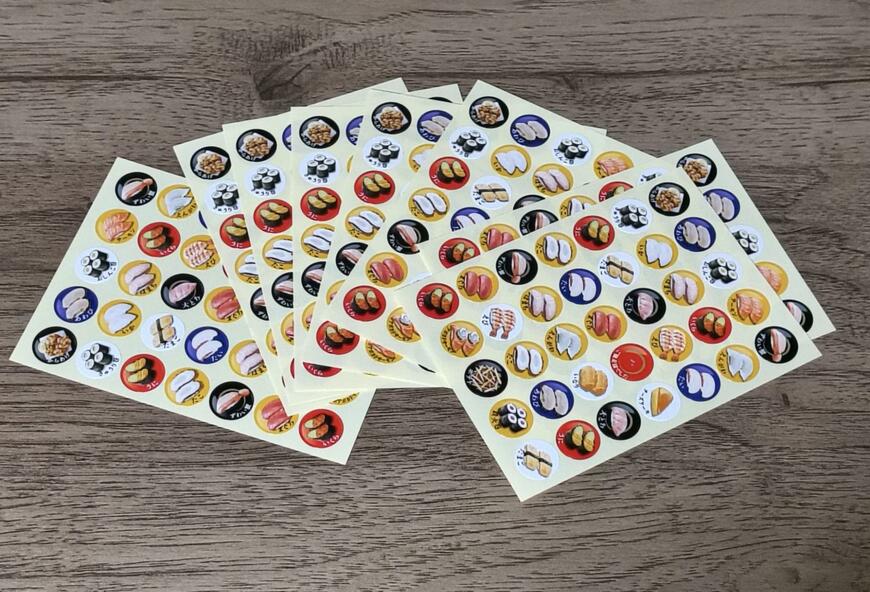 筆者撮影（セリア、ポイントシール回転寿司 280 片）