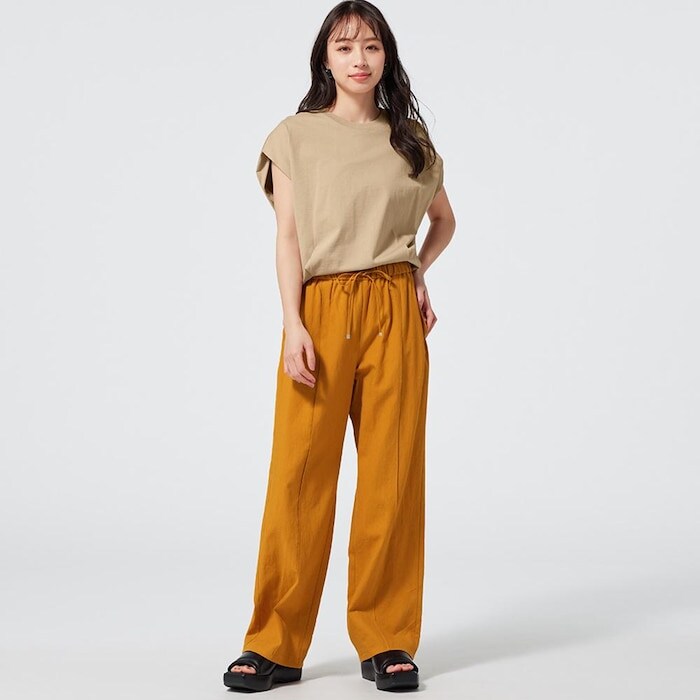 出所：GU公式ファッション通販サイト リネンブレンドプルオンパンツ(丈標準70.0～74.0cm)(セットアップ可能)