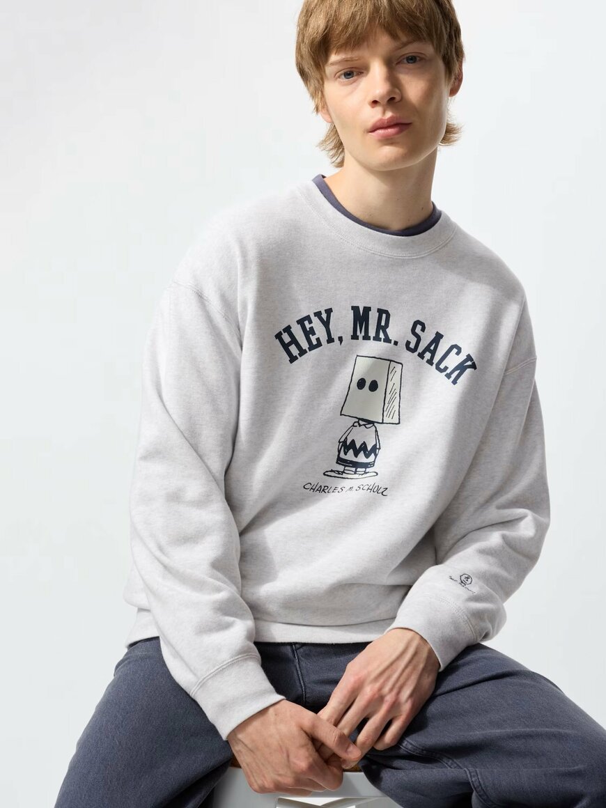 ユニクロ公式 ピーナッツ スウェットシャツ/03 GRAYの画像