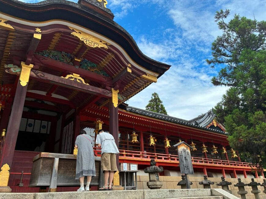 兄夫婦のお宮参りの様子