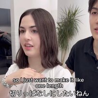 「切りっぱなしにしたいねん」英語でオーダーする外国人女性　美しいボブに日本語で感謝！