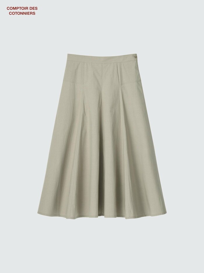 ユニクロ公式　コットンロングスカート