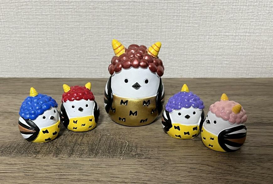 筆者撮影（キャンドゥ、リトルフレンド ビッグ鬼シマエナガ・リトルフレンド ツノ1本鬼 シマエナガ・リトルフレンド ツノ2本鬼 シマエナガ）