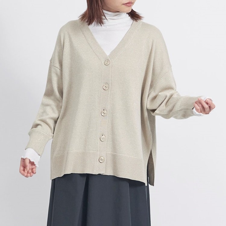 ラメニットカーディガン