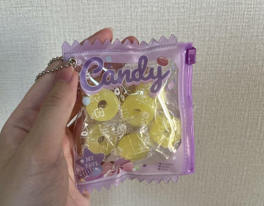 セリア、お菓子パッケージキーホルダー画像