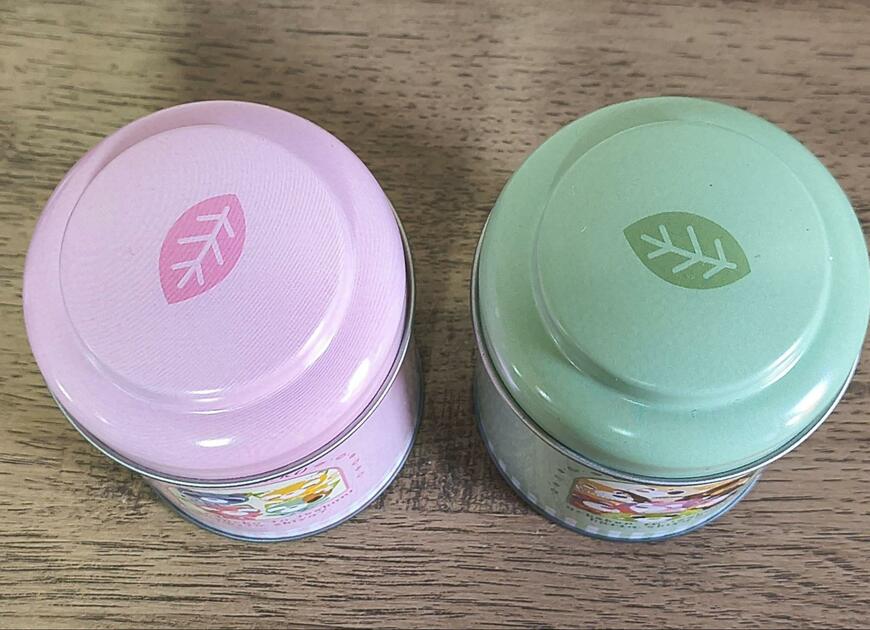 セリア、お茶犬 丸缶ケース商品画像