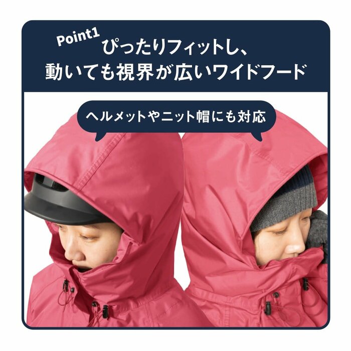ジャケットに搭載された「特殊構造のワイドフード」