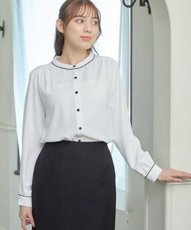 出所：ハニーズ公式通販・パイピング使いブラウス