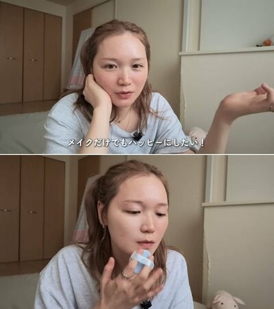 悩みを打ち明けながらもメイク開始