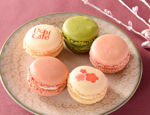 ローソンの新商品:マカロン 5個入(苺・バニラ・ピスタチオ)