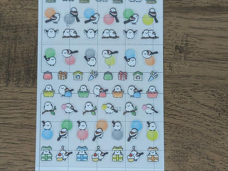 セリア、スケジュールシール ゆるシマエナガ筆者撮影写真