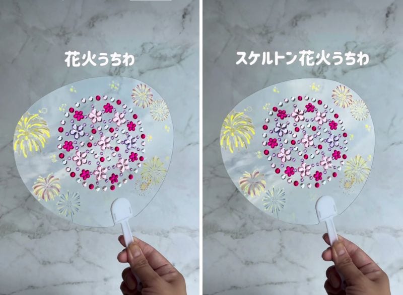 完成した「花火うちわ」