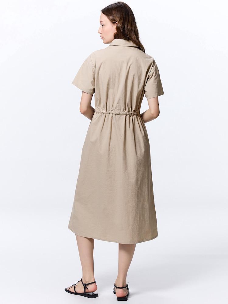 出所：GU公式 ワークシャツワンピース(半袖)Q