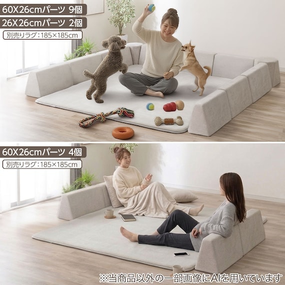 出所：ニトリ公式通販ニトリネット　ラグといっしょにつかうクッション