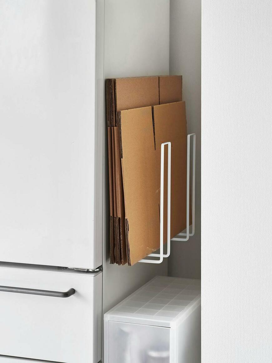 山崎実業、マグネットダンボールストッカータワー画像