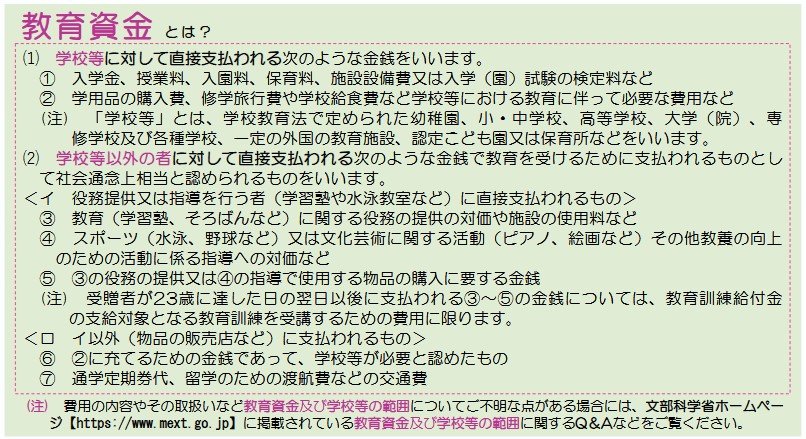 出所：国税庁「祖父母などから教育資金の一括贈与を受けた場合の贈与税の非課税制度のあらまし」