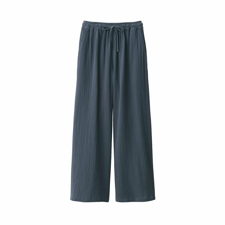 出所:無印良品公式 楊柳ガーゼ ロングパンツ