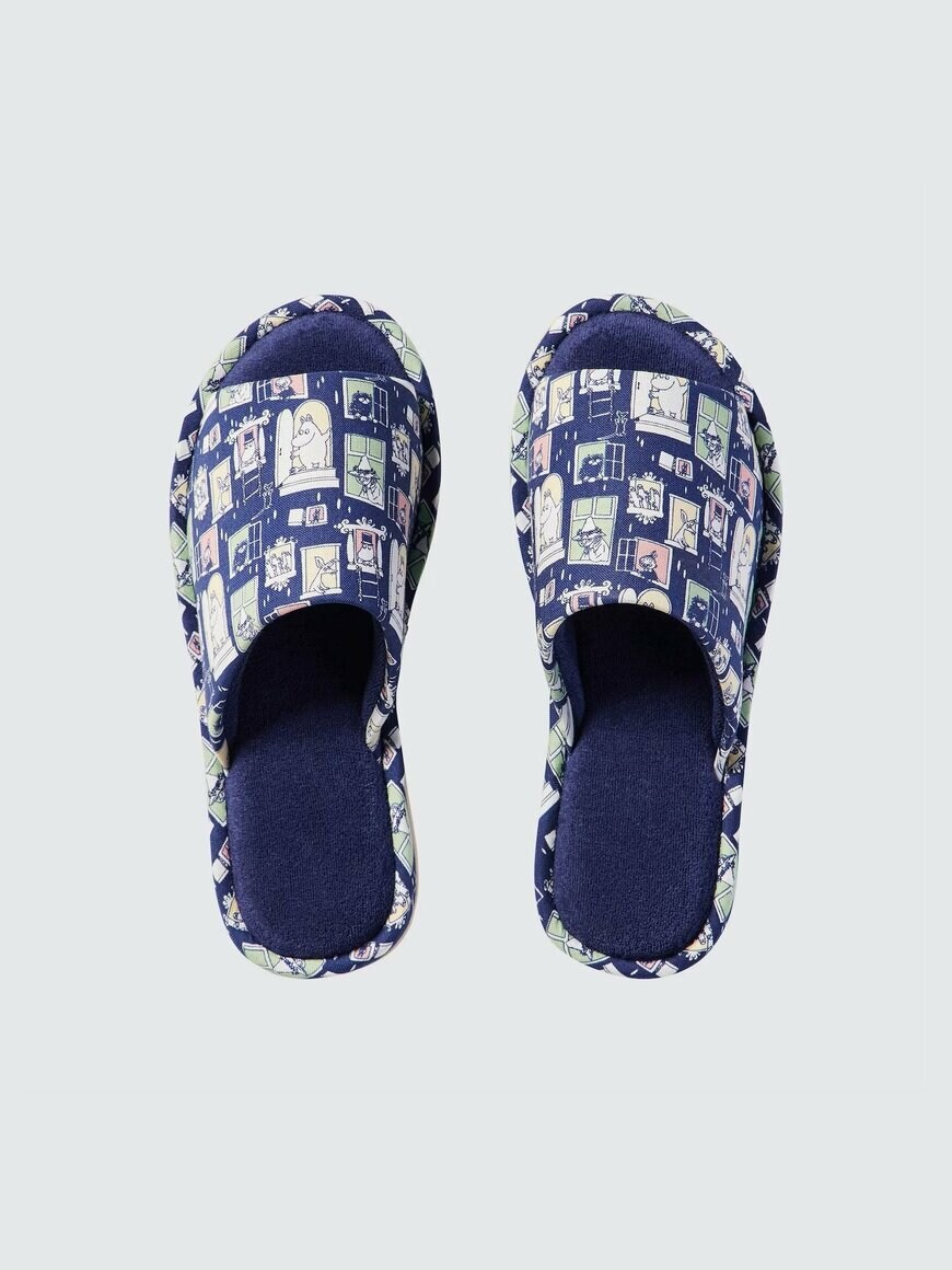 ユニクロ公式　ムーミンオープントゥルームシューズの画像