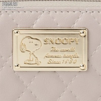 ピーナッツ(PEANUTS) キルト ラウンドファスナー長財布