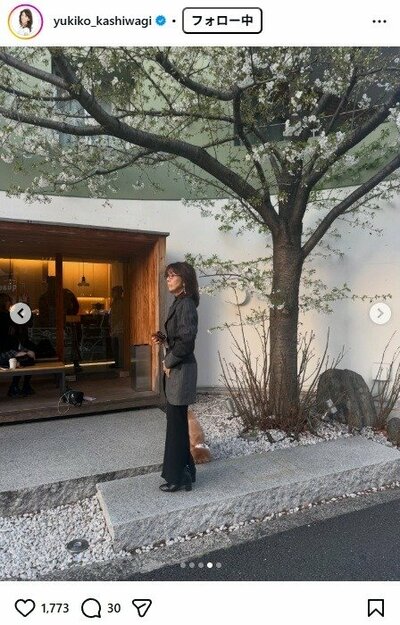 出所：<a href="https://www.instagram.com/p/DWTvZKJFNmW/?utm_source=ig_web_copy_link&amp;igsh=NTc4MTIwNjQ2YQ==" target="_blank"><u>柏木由紀子のInstagram（＠yukiko_kashiwagi）　参照日：2026年3月26日</u></a>