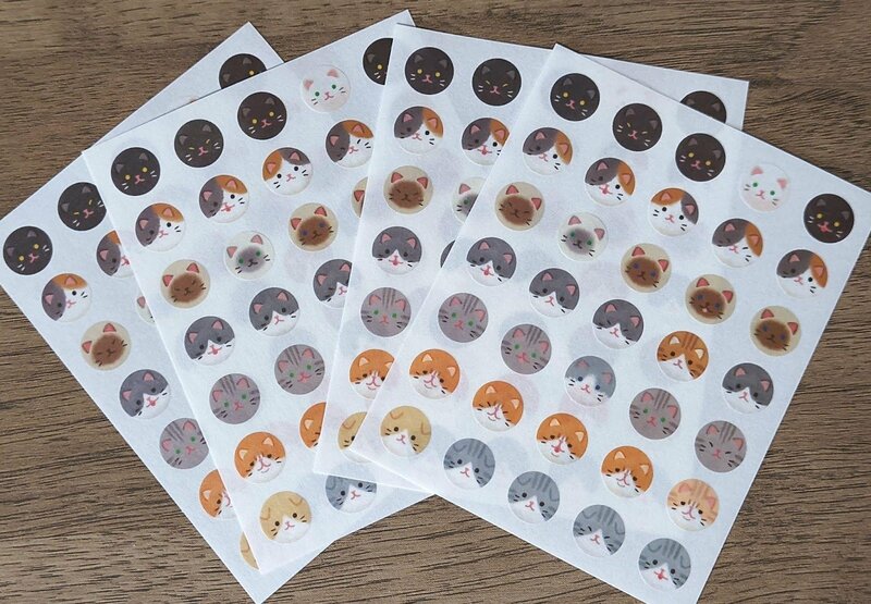 セリア、ポイントステッカー ネコ筆者撮影写真