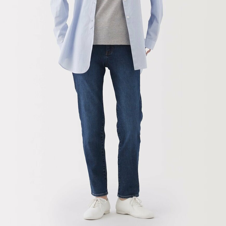 無印良品公式　ストレッチデニムスリムストレートパンツの画像