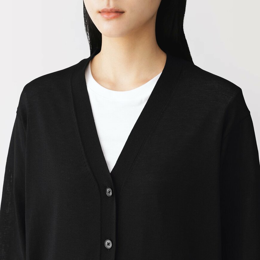 無印良品ネットストア　婦人　ＵＶカットライトニットＶネックカーディガンの画像