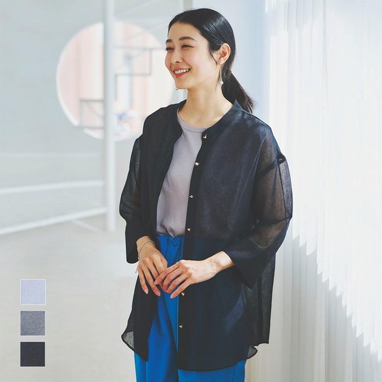 シアーリネンライクシャツチュニック