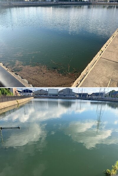 空き地だった調整池が満水状態に！