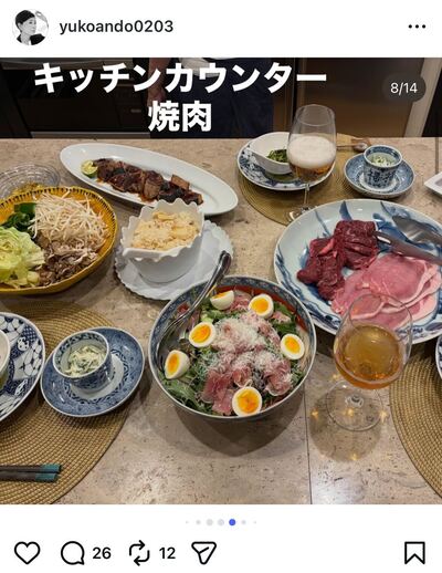 出所：安藤優子のInstagram（@yukoando0203）参照日：2026年5月22日
